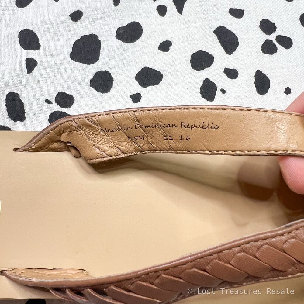 NEW Jack Rogers | Ali Leather Thong Sandals Brown Braided Flip Flops Size 9.5 - Picture 7 of 7